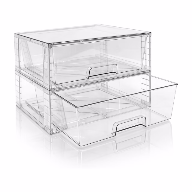 Indispensable boites boutique fée du tri : tiroire empilables transparents
